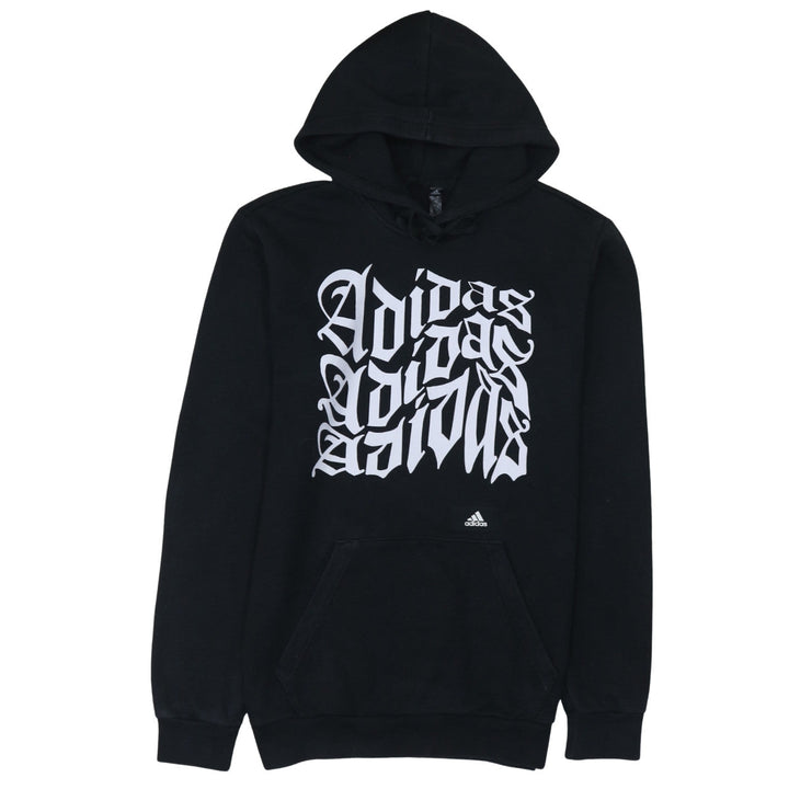 Adidas Men's Black Pullover Hoodie Small Graphic Print Sportswear
