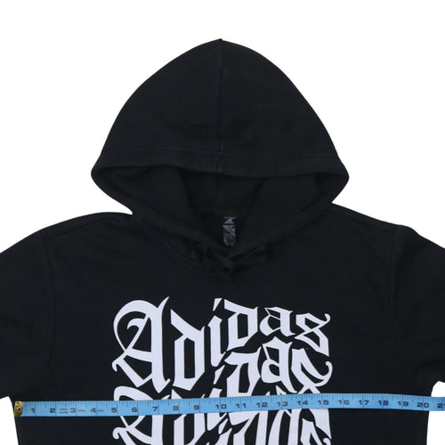 Adidas Men's Black Pullover Hoodie Small Graphic Print Sportswear