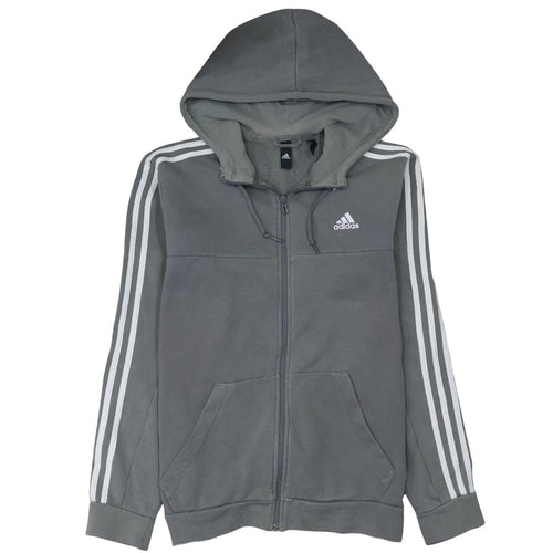Adidas Men's Grey Full Zip Hoodie Medium Sports Fleece