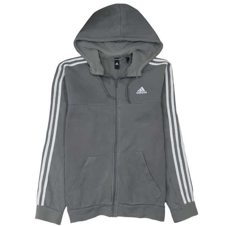 Adidas Men's Grey Full Zip Hoodie Medium Sports Fleece
