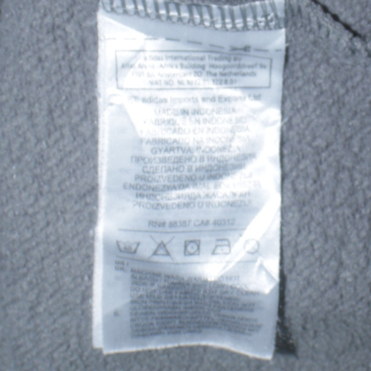 Adidas Men's Grey Full Zip Hoodie Medium Sports Fleece