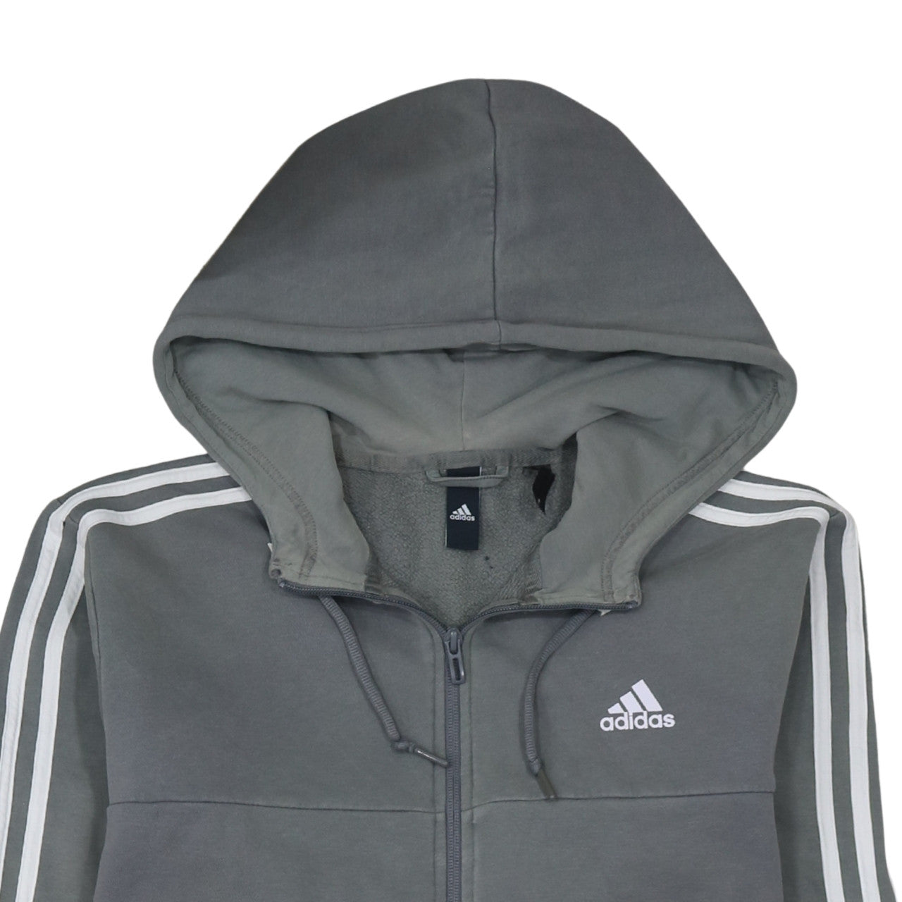 Adidas Men's Grey Full Zip Hoodie Medium Sports Fleece
