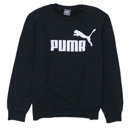 Puma Men's Black Small Pullover Logo Sweatshirt