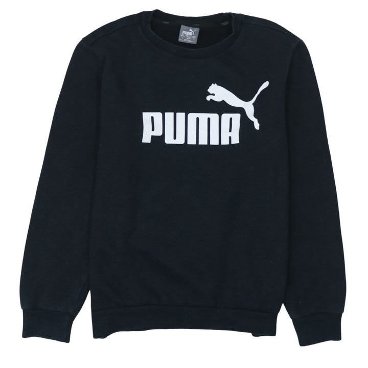 Puma Men's Black Small Pullover Logo Sweatshirt