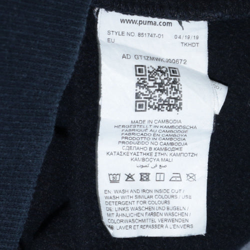 Puma Men's Black Small Pullover Logo Sweatshirt