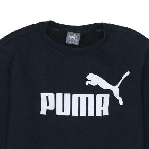 Puma Men's Black Small Pullover Logo Sweatshirt