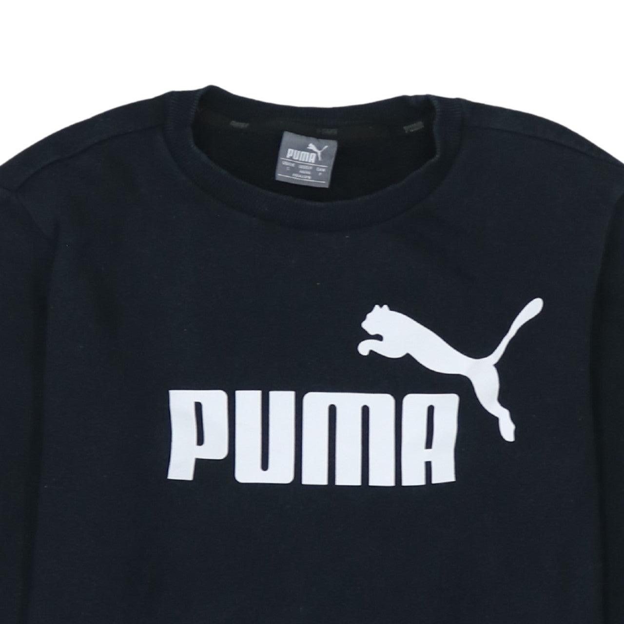 Puma Men's Black Small Pullover Logo Sweatshirt