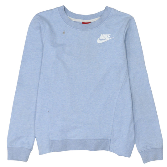 Nike Women's Blue Long Sleeve Basic Crew Neck Sweatshirt XS