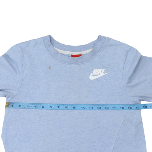 Nike Women's Blue Long Sleeve Basic Crew Neck Sweatshirt XS