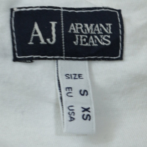 Armani Jeans Men's White XS Crew Neck Cotton T-Shirt