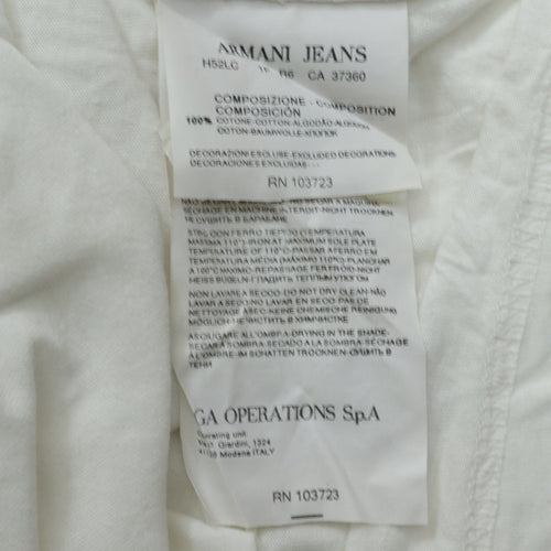 Armani Jeans Men's White XS Crew Neck Cotton T-Shirt