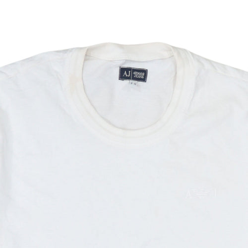 Armani Jeans Men's White XS Crew Neck Cotton T-Shirt