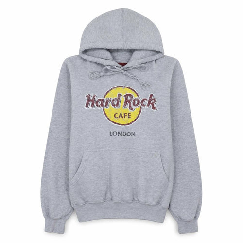 Hard Rock Cafe London Grey Hoodie Women Small Pullover Cotton Blend