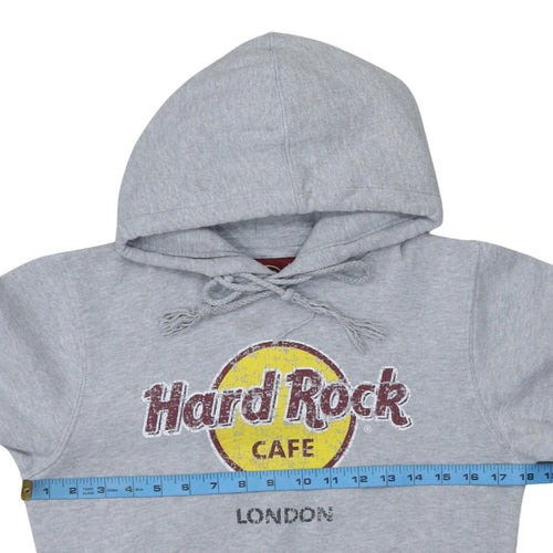 Hard Rock Cafe London Grey Hoodie Women Small Pullover Cotton Blend