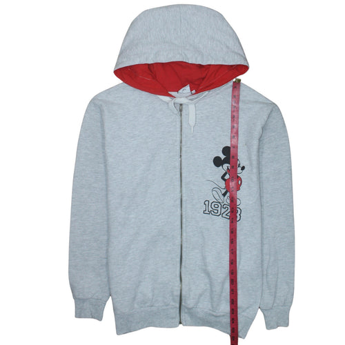 Disney Women Grey Full Zip Hoodie Size 14 Mickey Mouse 1928 Graphic