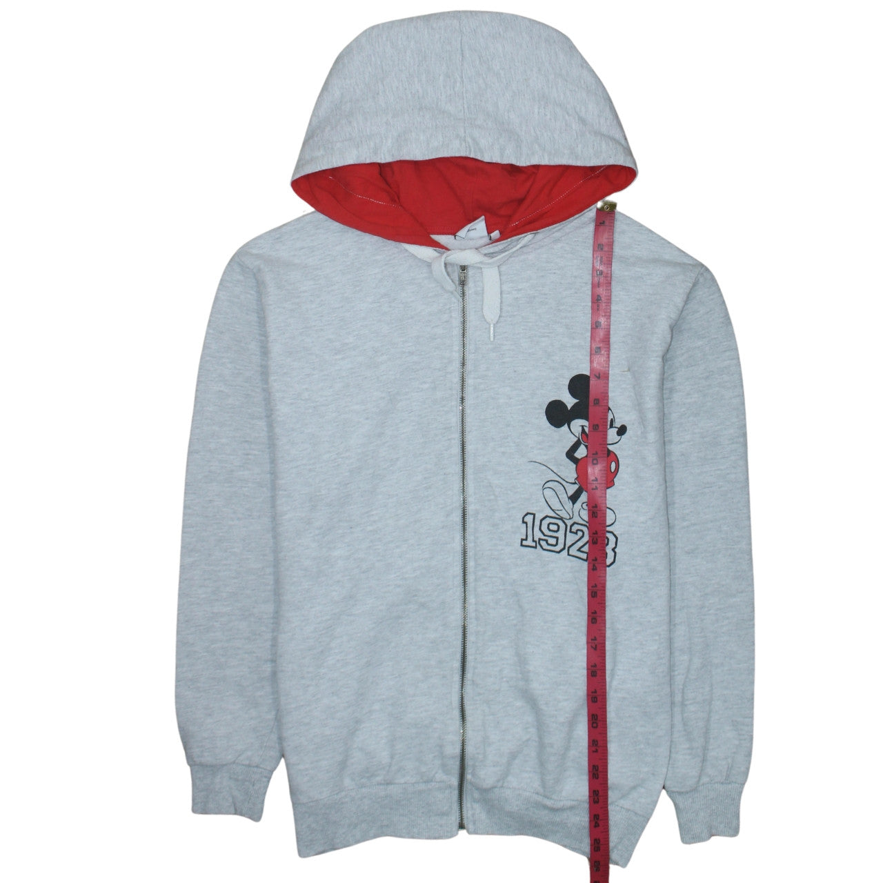 Disney Women Grey Full Zip Hoodie Size 14 Mickey Mouse 1928 Graphic