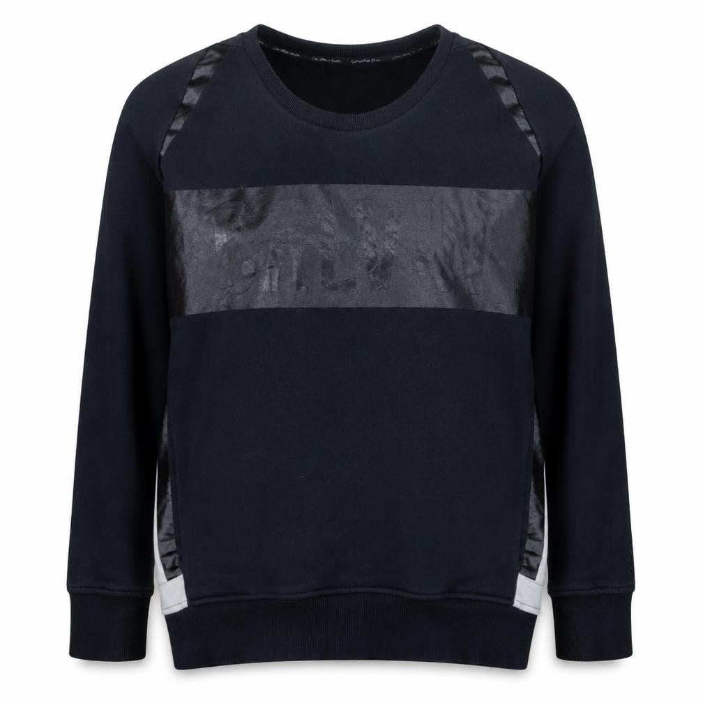 Front view of Calvin Klein Jeans women’s black l pullover sweatshirt
