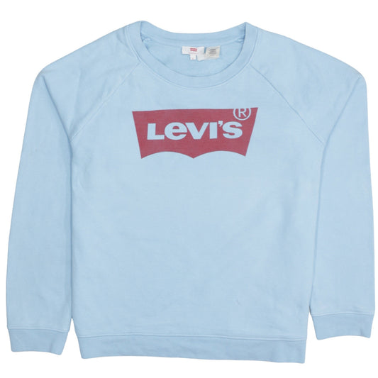 Levi's Mens Blue Logo Crew Neck Pullover Sweatshirt Size S