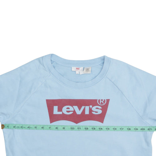 Levi's Mens Blue Logo Crew Neck Pullover Sweatshirt Size S