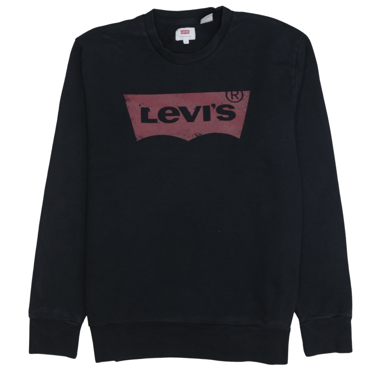 Levi's Men's Black Logo Crew Neck Sweatshirt Size M