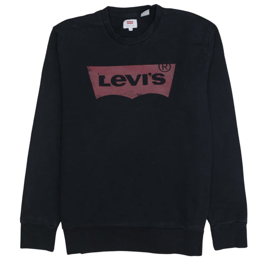 Levi's Men's Black Logo Crew Neck Sweatshirt Size M