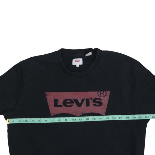 Levi's Men's Black Logo Crew Neck Sweatshirt Size M