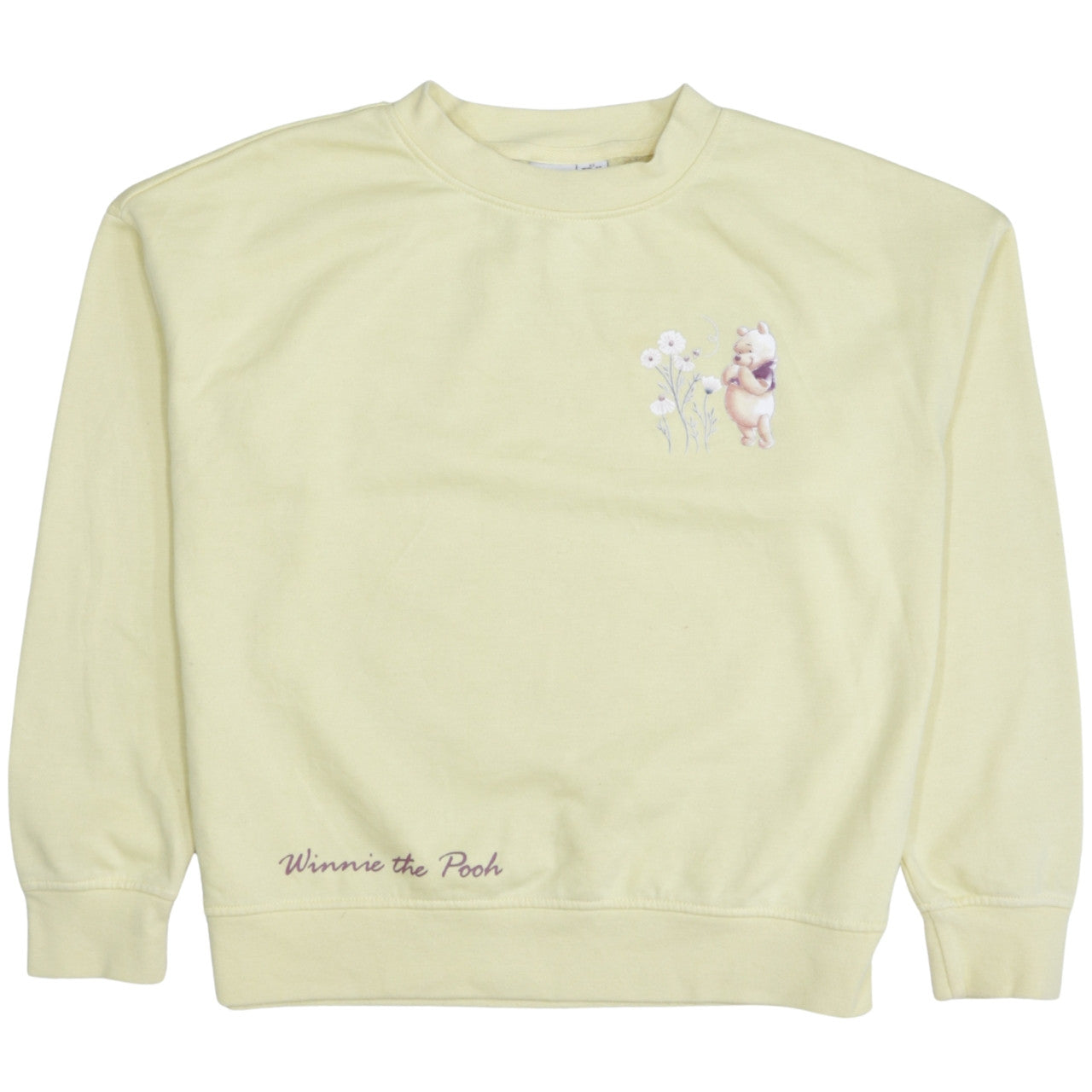 Disney Women Yellow Winnie the Pooh Pullover Sweatshirt XS