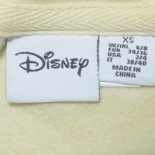 Disney Women Yellow Winnie the Pooh Pullover Sweatshirt XS