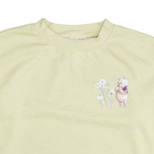 Disney Women Yellow Winnie the Pooh Pullover Sweatshirt XS