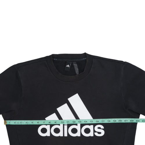 Adidas Men's Black Regular Fit Crew Neck Logo Sweatshirt Size M