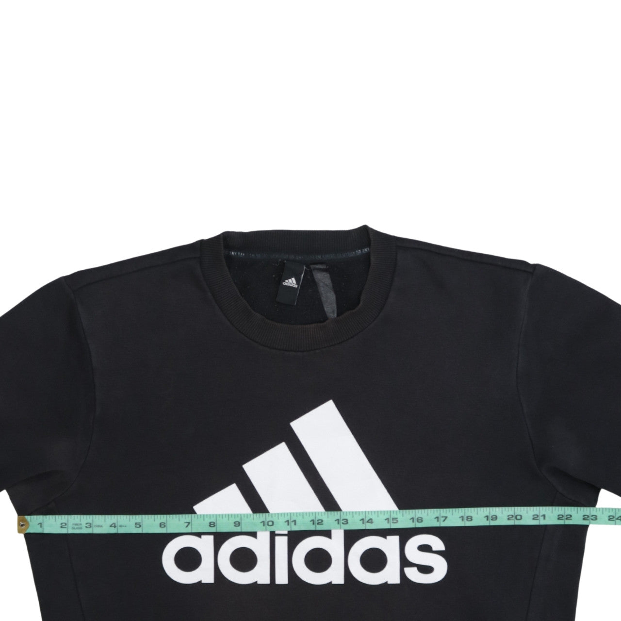 Adidas Men's Black Regular Fit Crew Neck Logo Sweatshirt Size M