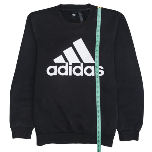 Adidas Men's Black Regular Fit Crew Neck Logo Sweatshirt Size M