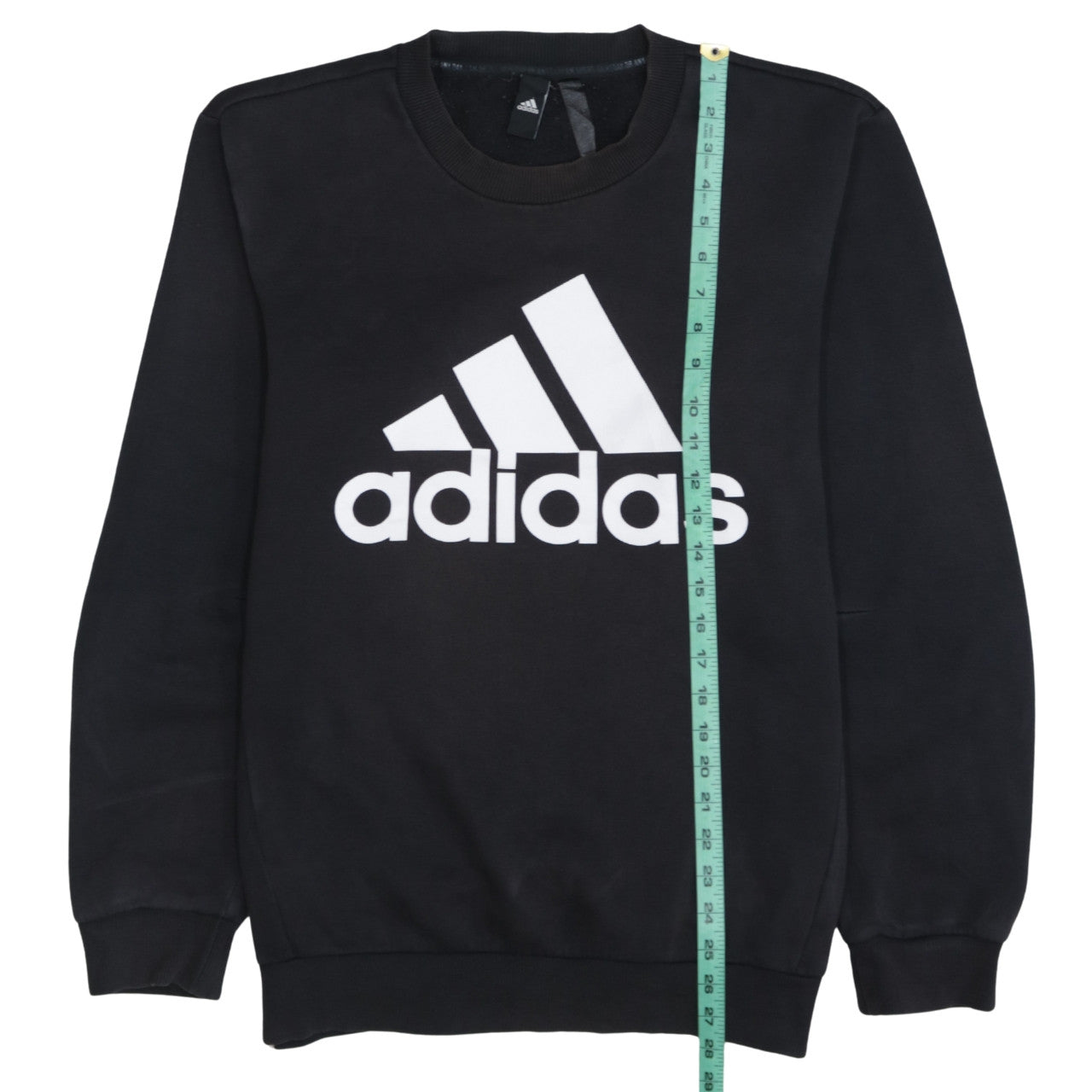Adidas Men's Black Regular Fit Crew Neck Logo Sweatshirt Size M