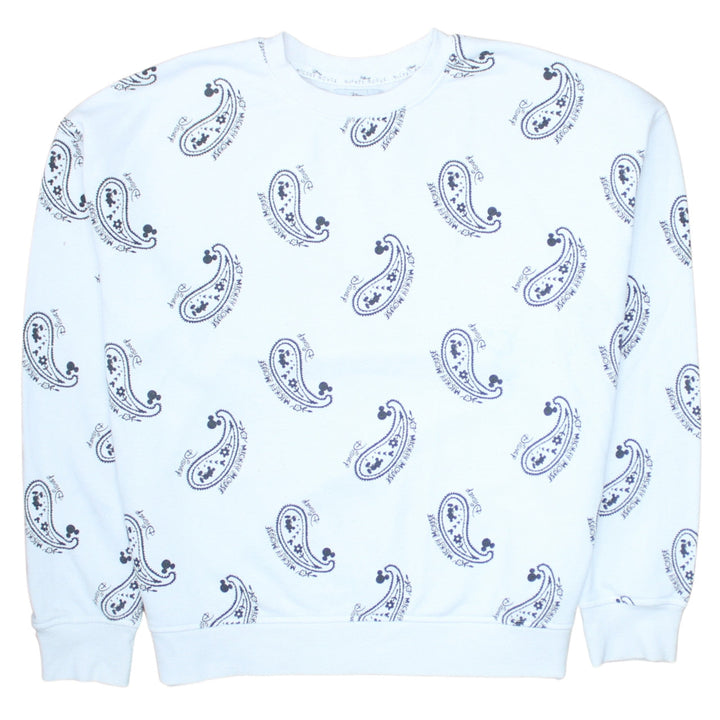 Primark Disney Mickey Mouse White Paisley Women's Sweatshirt M
