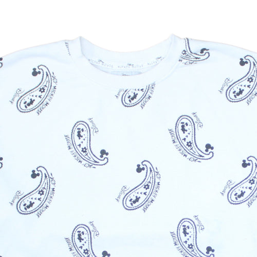 Primark Disney Mickey Mouse White Paisley Women's Sweatshirt M