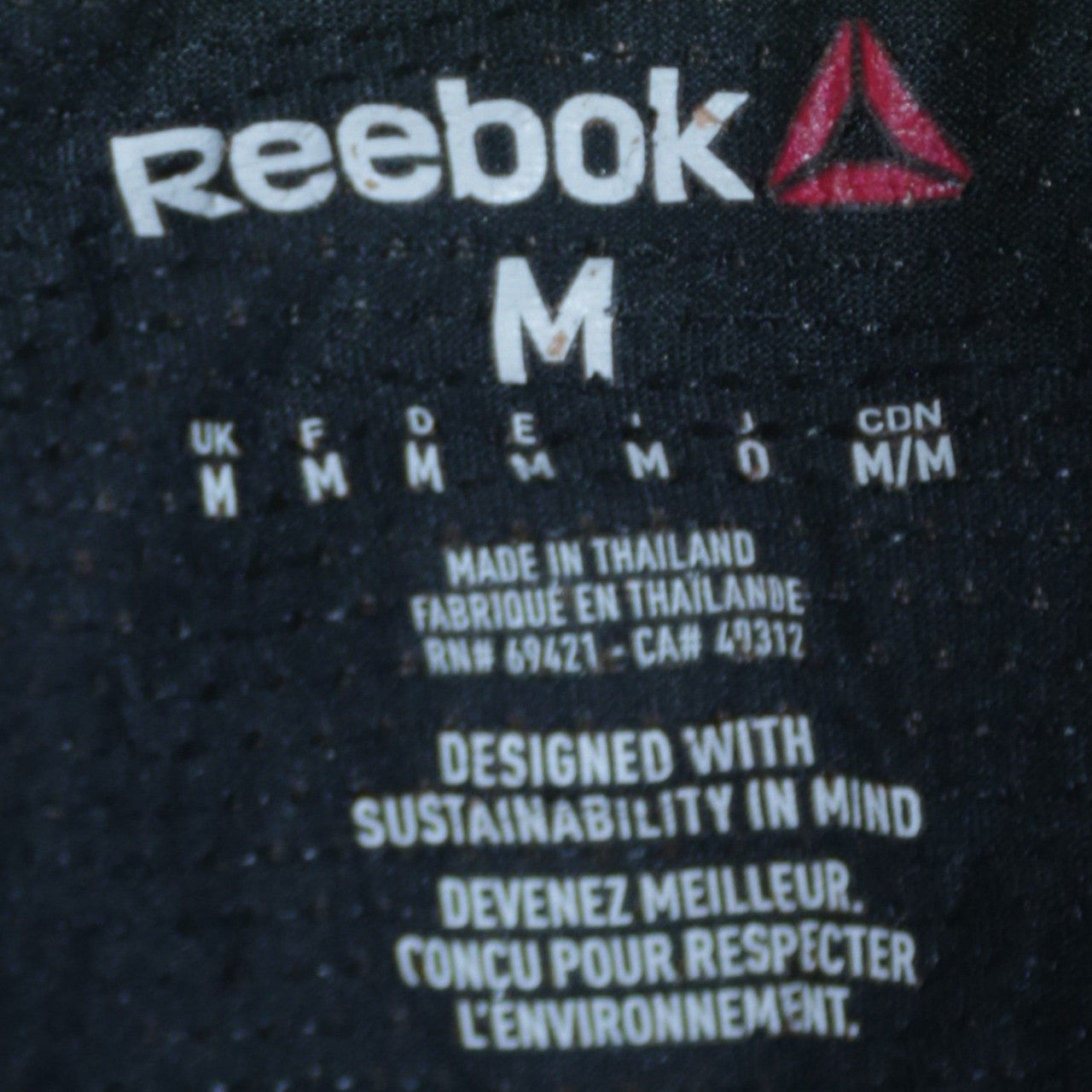 Reebok Mens Black Long Sleeve Athletic Training Top M