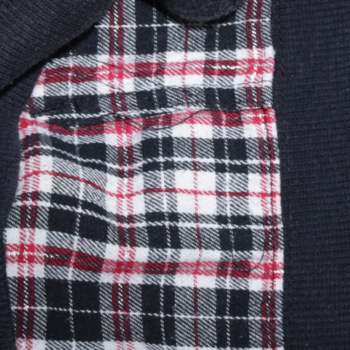 Disney Parks Women Black Full Zip Hoodie Size M Mickey Plaid Lined Sweatshirt