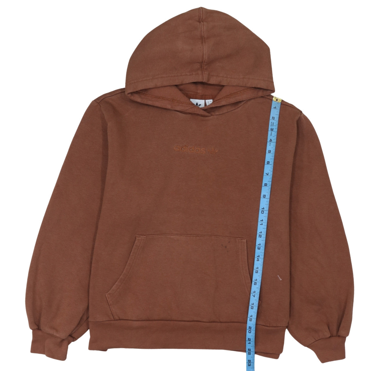 Adidas Womens Brown Hooded Pullover Hoodie Size 8 Cotton Blend
