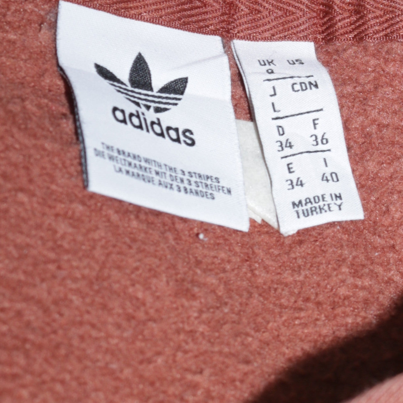 Adidas Womens Brown Hooded Pullover Hoodie Size 8 Cotton Blend
