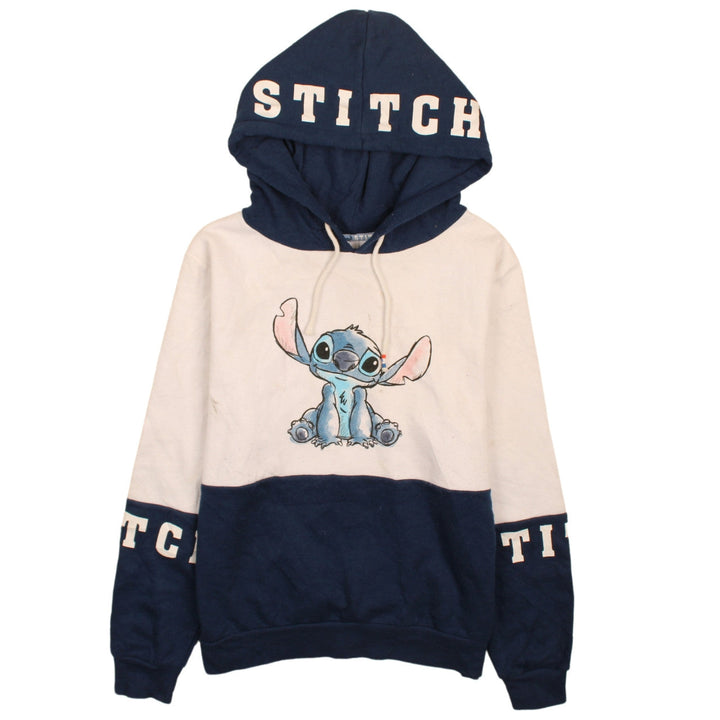 Disney Womens Blue & White Stitch Hoodie Size S Pullover