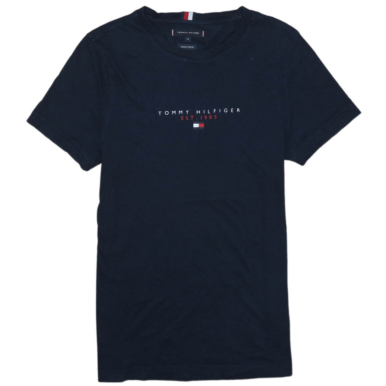 Tommy Hilfiger Women's Black XS Organic Cotton Crew Neck T-Shirt