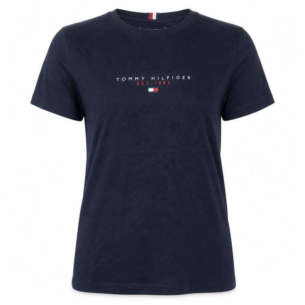Tommy Hilfiger Women's Black XS Organic Cotton Crew Neck T-Shirt