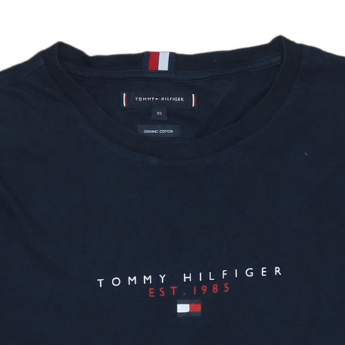 Tommy Hilfiger Women's Black XS Organic Cotton Crew Neck T-Shirt