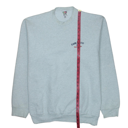 Fruit of the Loom Mens Grey 2XL Pullover Crew Neck Sweatshirt