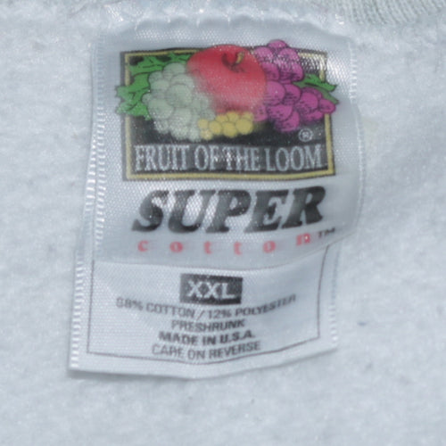 Fruit of the Loom Mens Grey 2XL Pullover Crew Neck Sweatshirt
