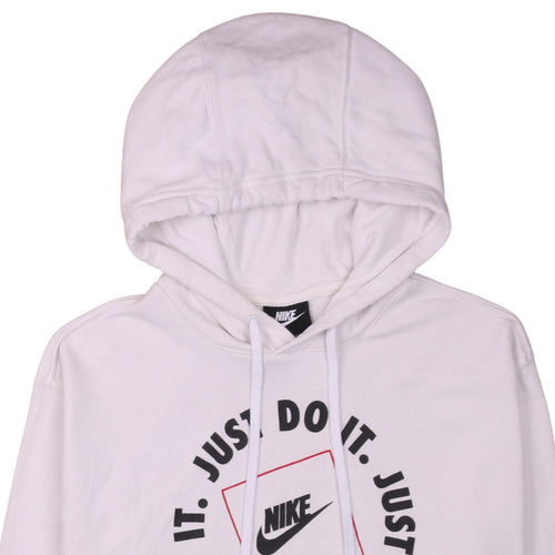 Nike Men's White Pullover Hoodie L Sports Graphic Logo