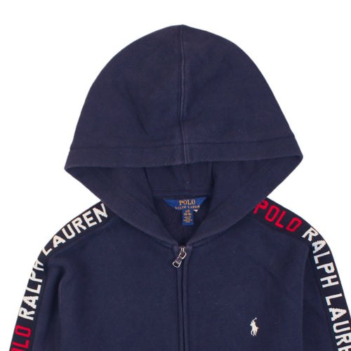 Ralph Lauren Boys Navy Full Zip Hoodie Size 14-16 Years Cotton Blend