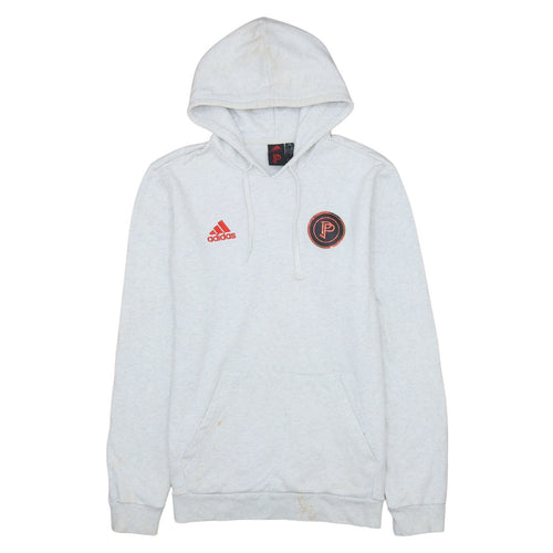 Adidas Men's Grey Pullover Hoodie Size M Sports Fleece Logo
