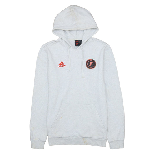 Adidas Men's Grey Pullover Hoodie Size M Sports Fleece Logo