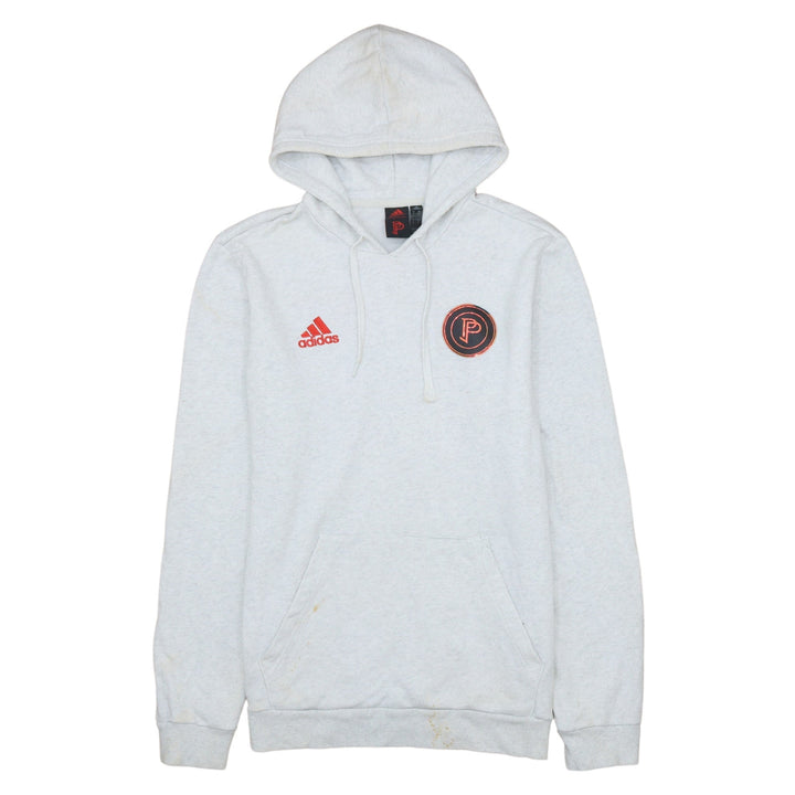 Adidas Men's Grey Pullover Hoodie Size M Sports Fleece Logo